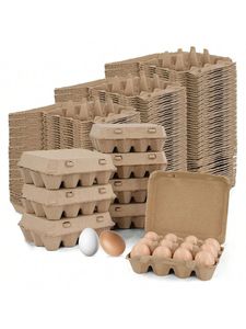 Cartoni per Uova in Polpa di Carta Biodegradabile Ecologica Personalizzati (4-30 Pezzi) per Uova di Gallina - Imballaggio Pieghevole Sicuro per Alimenti - Product Image 3