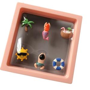 Stéréo créatif Corée du Sud Île de Jeju <span class=keywords><strong>plage</strong></span> magnétique Cadre photo Cocotier natation réfrigérateur autocollant bord de mer voyage souvenir - Product Image 5