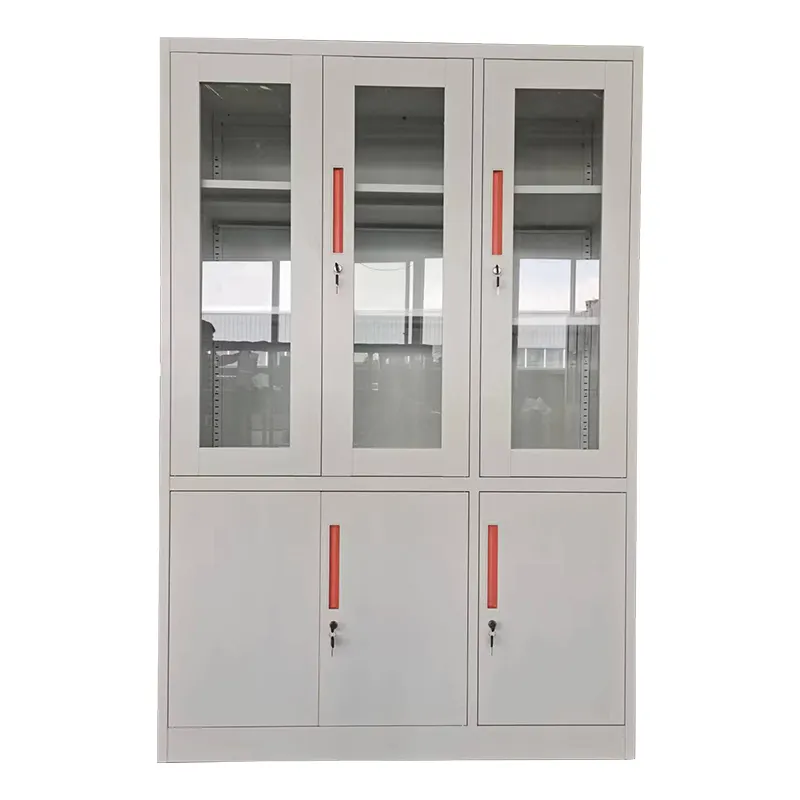 Grande armoire de rangement en métal à 6 portes, armoires de rangement en acier avec serrure en métal