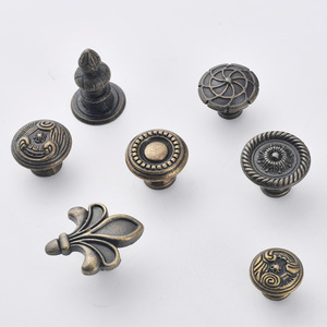 European Style <b>Cabinet</b> Knob Zinc Alloy Antique Bronze Drawer Handle Round Durable Furniture Pull - Product Image 4
