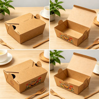 Boîte à lunch jetable personnalisable de style livre moderne de luxe en papier kraft avec poignée, couleur personnalisée, logo en relief, surface mate, pour aliments