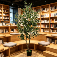Dekorative Blumen, Kränze und Pflanzen, Künstliche Olivenbäume, Künstliche Bäume im Topf für Innen und Außen, Bar- und Hausdekoration, Hochzeitsgeschenk