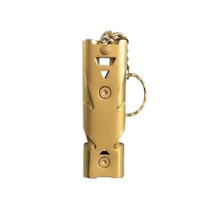 Metal Double Barreled Popping Whistle Stainless Steel High Frequency Rescue Outdoor Portable Keychain Durable - Product Image 4