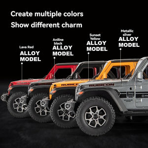 Coche de Metal a Escala 1:24 Jeep <span class=keywords><strong>Rubicon</strong></span> con Sonido y Luces, Puertas Abatibles, Decoración Coleccionable, Modelo de Coche de Metal - Product Image 4