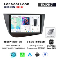 MEKEDE DUDU7 Android radio gps navigation 360 caméra TPMS SWC pour Seat Leon 2005-2012 2k qled écran tactile