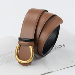 Cinturón de cuero de vaca genuino Vintage Extra ancho para <span class=keywords><strong>mujer</strong></span>, decorativo versátil con aleación para hebilla, suministro exclusivo al por mayor - Product Image 4