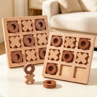 Jeu éducatif en bois Tic Tac Toe pour les enfants d'âge préscolaire, développement précoce des compétences, puzzles en bois, apprentissage interactif, jeu amusant