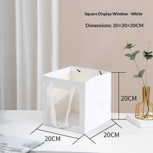 Wholesale <b>Square</b> Window Gift Bags Mother's Day Transparent Handle Large Holiday Packaging - Product Image 4