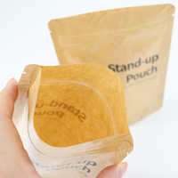 Sachets en papier kraft personnalisés imprimés en gros, refermables avec fermeture éclair, de qualité alimentaire, pour café, thé, collations et noix