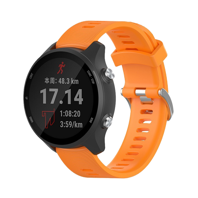 Stainless Steel Buckle Wrist Bands Logo Customized Watch Band Silicone Watch Strap 20MM for Garmin Forerunner 245M