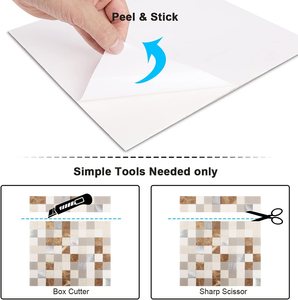 Pronto <span class=keywords><strong>per</strong></span> la spedizione in alluminio metallo e PVC pietra autoadesiva mattonelle di mosaico Stick sulla <span class=keywords><strong>cucina</strong></span> Backsplash pannello a parete - Product Image 2