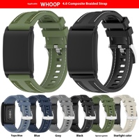 Kingmega Bracelet composite en silicone et nylon tissé pour montre Whoop 4.0