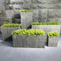 Grands pots de fleurs rectangulaires en fibre de verre pour jardin extérieur, revêtement poudré, résistants à la corrosion, pots de propagation de plantes durables