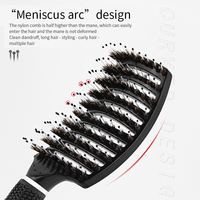 Brosse démêlante incurvée ventilée GlamorDove avec logo personnalisé, pour cheveux secs et humides, outil de massage capillaire pour salon de coiffure