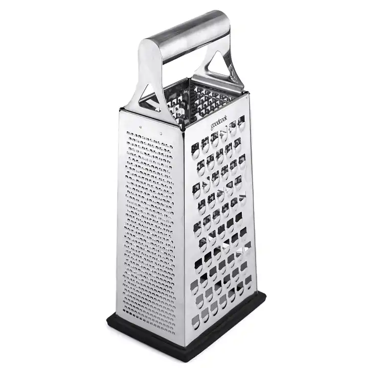 Silver Kitchen Metal 4-Sided Box Food Grater Vegetable Cheese