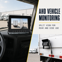 Caméra de recul AHD 7 pouces OLED avec enregistreur vidéo, vision nocturne, luminosité automatique, IP68, vue partagée, capteur G et enregistrement en boucle pour voiture