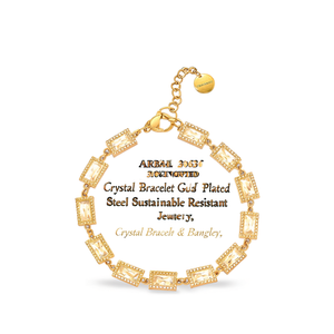 Pulsera de Cristal Chapada en Oro, Acero Inoxidable 316L, Joyería Sostenible y Resistente - Product Image 2
