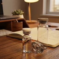 Flacon en verre tubulaire transparent et ambré de 10 ml avec bouchon en caoutchouc butyle et joint en aluminium, impression sérigraphique personnalisée