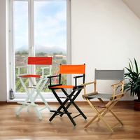 Chaise pliante personnalisée avec repose-pieds, confortable et réglable, en bois de hêtre, accessoire de maquillage en toile rose, pour artiste