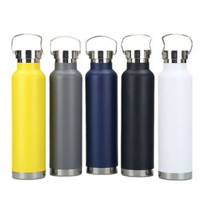 Wholesale <b>750Ml</b> Double Wall Stainless Steel Vacuum Flask Water <b>Bottle</b> With Handle Lid Sports Outdoor Use for Business Gifts - Product Image 1