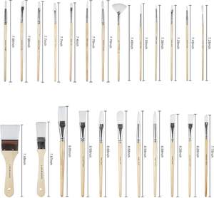 Pennello Set di 24 pezzi manici in legno <span class=keywords><strong>pennelli</strong></span> da disegno con <span class=keywords><strong>tela</strong></span> professionale <span class=keywords><strong>per</strong></span> colori acrilici a olio - Product Image 2
