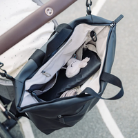 Sac à langer portable à fermeture éclair imperméable tendance, sac à dos pour maman en PU, organisateur de couches avec rangement pour poussette, 20-35L