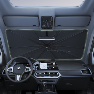 Pare-soleil de voiture en titane pour pare-brise avant 140x80cm, isolation thermique, protection solaire, utilisation générale, installation par ventouses - Product Image 3