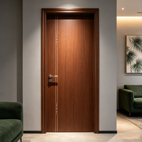 Porte intérieure en bois WPC minimaliste moderne, porte à panneau plat imperméable de haute qualité pour chambre à coucher, hôtel, villa