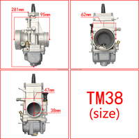 (Ready Stock) Karburator Flat Slide Tm24 Tm28 Tm30 Tm32 Tm34 Tm38 Tm untuk Motor Balap Mikuni Honda Kawasaki Yamaha
