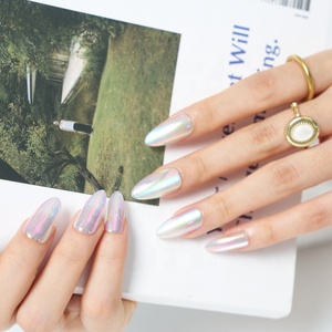 Uñas Postizas <span class=keywords><strong>Ennio</strong></span> Press on Nails, Cromadas Brillantes, Forma Almendrada, Efecto Ojo de Gato, Calidad de Salón, 10 Tamaños, Kit de 24 Uñas con Adhesivo - Product Image 5