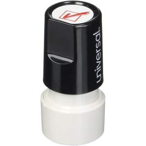 Sello de Mensaje Redondo Preentintado/Reentintable UNV10075, Sello de Chequeo Universal con Tinta Roja - Product Image 2