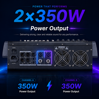 Console de mixage audio professionnelle HL-G14P 14 canaux RGB alimentée, amplificateur 2*350 Watts, double 99 effets DSP, BT 5.0 OTG