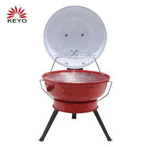 14 inch Kettle Outdoor Portable Barbecue Smoker Bobber Que Grill BBQ Charcoal Smokeless Grill With Folding Legs