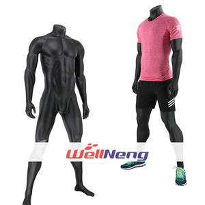 Commercio all'ingrosso nero opaco in fibra di vetro uomini sportivi grandi muscoli senza testa modello maschile Sport Fitness vestiti espositore manichino - Product Image 1