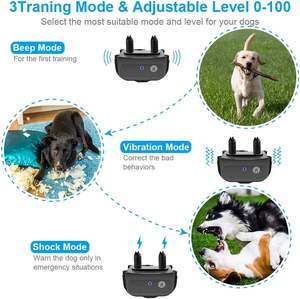 Collar de Adiestramiento para Perros Recargable e Impermeable IPX7, Control de Ladridos con Sensibilidad Ajustable y Descarga Eléctrica, Alcance de 1640 pies, Directo de Fábrica - Product Image 4