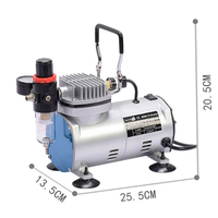 Compresseur d'air portable sans huile, silencieux, refroidi par air, 220V, sans balais, 1/5 HP, 4.0 BAR, pompe et moteur 23-25L/MIN