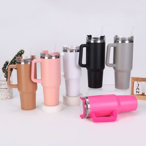 40oz H1.0 Handle <b>Travel</b> Car Tumbler Vacuum <b>Mug</b> <b>Lid</b> Straw Non-Slip Base ODM Custom Design - Product Image 5