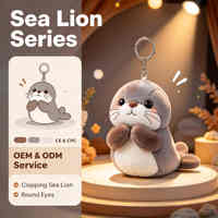 Pendentif en peluche lion de mer excité et applaudissant OEM, breloque en peluche animal marin