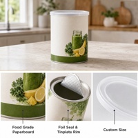 Tube en papier gaufré et estampé à chaud, scellé avec du papier d'aluminium, pour mélange en poudre alimentaire recyclable et jetable, facilement séparable