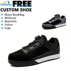 Chaussures de VTT LH avec clips pour pédales extérieures pour hommes, doublure en coton, tige en microfibre, semelle en caoutchouc - Product Image 1