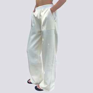 Pantalon de survêtement décontracté à rayures pour femme, grande taille, coupe large, idéal pour l'été - Product Image 2