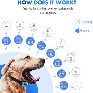 Collar antiladridos impermeable de plástico recargable inteligente para perros pequeños, medianos y grandes <span class=keywords><strong>Control</strong></span> de ladridos de sensibilidad de sonido de 7 niveles - Product Image 6