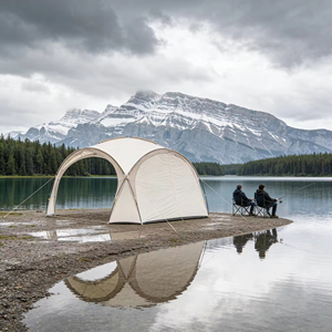 Tente de camping dôme grande taille en gros, auvent pare-soleil avec revêtement argenté, ventilation quatre côtés, imperméable pour extérieur et plage - Product Image 2