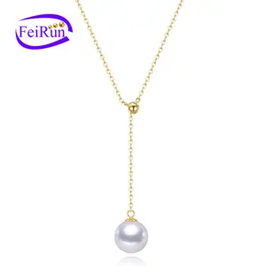 FEIRUN 8-8.5mm 3A freshwater pendant 18k yellow real gold wholesale price