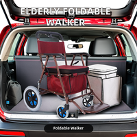Vente en gros de caddie pliable de haute qualité pour senior avec marchette et dispositif de roulement avec des sièges confortables et un panier