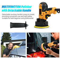 Kit de polisseuse électrique pour voiture 700W 5 pouces, polisseuse automatique 600-3700RPM à vitesse variable avec poignée auxiliaire et éponge en laine