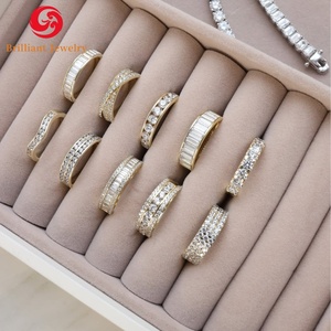 Vendita calda personalizzata 10k 14k 18k originale oro puro Moissanite diamante matrimonio anello di fidanzamento <span class=keywords><strong>coppia</strong></span> per donna uomo - Product Image 2