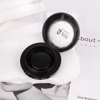 Boîtier compact en plastique noir rond transparent de qualité supérieure pour poudre, blush et fond de teint – Emballage cosmétique