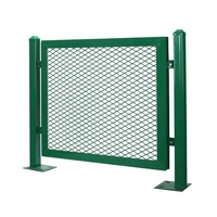 Valla de Hierro Forjado con Recubrimiento en Polvo Verde, Valla Perimetral para Patio Residencial