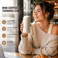 Bouteille d'eau compacte en acier inoxydable de 240 ml, durable, résistante au congélateur, thermos portable, couvercle anti-fuite, gobelet isotherme, voyage, extérieur